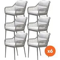 Garden Impressions Set van 6 - GI Toledo dining tuinstoelen - Taupe/Zand