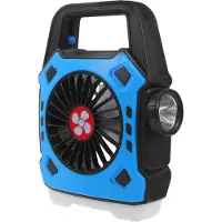 VHV - Campingventilator - campingventilator met lamp - USB oplaadbaar, met LED verlichting - voor camping, tent, caravan