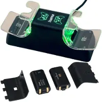 Hama Oplaadstation voor Xbox Series X/S (Xbox One X, Xbox One S, Xbox serie S, Xbox serie X), Accessoires voor spelcomputers, Zwart