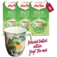 Yogi tea White Tea Aloe Vera Bio - 3 pakjes - inclusief limited edition mok
