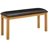 vidaXL Eetbank 95 x 32 x 45 cm Massief Eikenhout Zwart