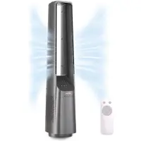Auronic Torenventilator - Bladeless Model - Luchtkoeler - Vloerventilator - Stille Ventilator Staand - 101 CM - 6 Snelheden - Fan - Met Timer - 39 dB - Lichtgrijs
