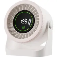 VHV - Bureauventilator - usb bureauventilator - USB oplaadbaar, met digitaal display - voor kantoor, slaapkamer, thuiswerken
