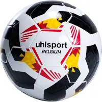Uhlsport (Size 5) Voetbal België - Zwart / Geel / Rood | Maat: 5