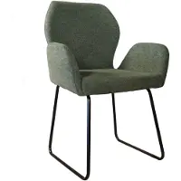 Lizzely Garden & Living SET DEAL: 4 Eetkamerstoelen geweven stof donkergroen Miley eetstoel zetel