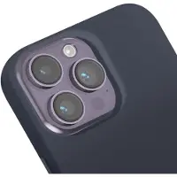 Jaym , Hoesje geschikt voor Apple iPhone 14 Pro - Siliconen MagSafe met Microvezel, Blauw