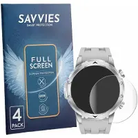Savvies - Screenprotector voor FitVigor Smartwatch 1.53" - Folie Beschermfolie transparant volledig dekking 4 Stuks