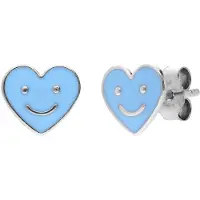 Lucardi Kinder Zilveren kinderoorknoppen smiley - Oorbellen - 925 Zilver - Zilverkleurig