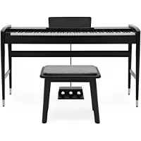 Gear4Music Keynote Contemporary Digitale Piano met Bluetooth Matzwart Krukpakket