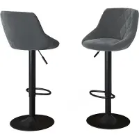 Vicco Barkrukken set van 2 Sena, Grijs/Zwart, 38.5 x 84 cm