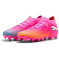 Puma Future 9 Pro Gras / Kunstgras Voetbalschoenen (MG) Kids Felroze Blauw Geel