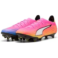 Puma Ultra 6 Ultimate Carbon Gras Voetbalschoenen (FG) Felroze Blauw Geel