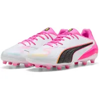 Puma King 20 Pro Gras / Kunstgras Voetbalschoenen (MG) Wit Felroze Blauw Geel