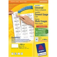 Avery Zweckform AVERY ultragrip Universele etiketten 3666-200 Permanent klevend A4 Wit 38 x 21,2 mm 200 Vellen à 65 Etiketten