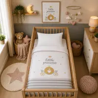 Bndeco Ledikant dekbedovertrek set - Little princess - gestreept - katoen