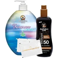 Australian Gold SPF 50 Spraygel met bronzer + Forever After + 2 Verfrissingsdoekjes
