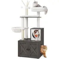 Feandrea - Krabpaal - Kattenboom - Kattenbak - 2-in-1 - Sisalstammen - Afneembare Pluche Ballen