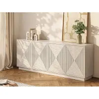 Vente-unique Dressoir met 4 deuren van MDF - Beige - MEZULIA