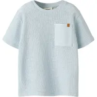 Name it MINI rechtvallend T-shirt met textuur - lichtblauw Jongens Katoen Ronde hals - maat 122/128