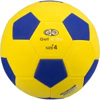 Get & go Curve Bal - Kickerball - Geel/Blauw Voetbal - Curvebal - Maat 4 - diameter ca. 21 cm