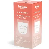 Bolsius - Clean Light - Geurkaars - Navulling - 2 stuks per verpakking - Cedarwood & Vertiver