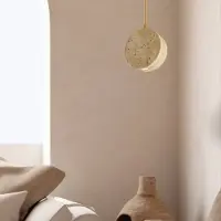 Zambelis Hanglamp 25336, crème / amber, Woon-/ Eetkamer, Steen, Modern, hanglamp