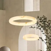 Zambelis Hanglamp 2542, dimbaar, wit / opaal, Woon-/ Eetkamer, Steen, hanglamp