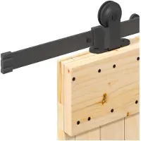 vidaXL Schuifdeur NARVIK Naturel en Zwart 85 x 210 cm (213,5 cm)