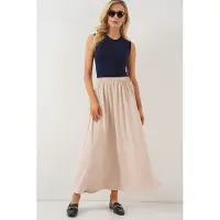 Big Dart Maxi Rok met Elastische Taille