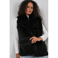 Big Dart Mouflon Fur Sjaalkraag Vest
