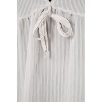 Big Dart Gestructureerde Seersucker V-hals Blouse met Strikje
