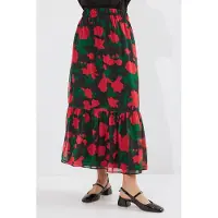 Big Dart Geprinte Maxi Rok met Bloemenmotief