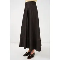 Bigdart Hoge Taille Denim A-Lijn Maxi Rok met Zakken