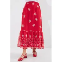Big Dart Geprinte Maxi Rok met Bloemenmotief
