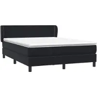 vidaXL Boxspring met matras fluweel zwart 160x210 cm