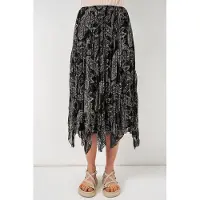 Big Dart Hoge Taille A-Lijn Midi Rok in Paisleyprint