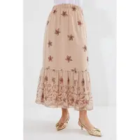 Big Dart Geprinte Maxi Rok met Bloemenmotief