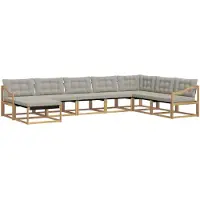 vidaXL Buiten bank set 8 st Wit en Lichtgrijs Massief Acacia Hout