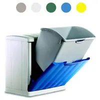 Stefanplast Afvalbak - 'Amica' - Afvalscheiding - Afvalemmer - Wit - 20L - Stapelbaar