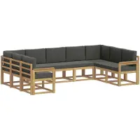 vidaXL Buiten bank set 9 st Wit en antracietkleurig