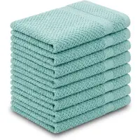 DoubleDry Popcorn Weave Gastendoekjes 30x50 cm - Set van 8 - 100% Katoen 450 g/m2 - OEKO-TEX Made in Green - Mint