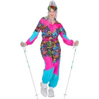 Coppens Retro Skipak 80's print - Polyester - Carnavalskleding dames grote maten | Maat 40 |