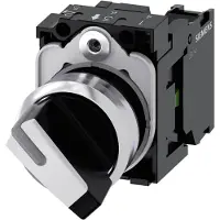 Siemens Keuzeschakelaar, 22mm, zwart, wit, Knoppen + Schakelaars, Zwart, Wit