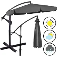Springos Parasol Parasols Kantelbaar Met Ventilatie Donkergrijs Ø300 cm