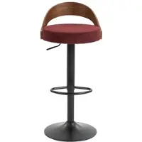 MODFU - Barhockerset - 360° Draaibaar En In Hoogte Verstelbaar - Modern - Voor Keuken Of Bar - Linnen - Wijnrood