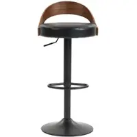 MODFU - Barhockers - 360° Draaibaar En In Hoogte Verstelbaar - Modern - Voor Keuken Of Bar - Metaal En PU - Zwart