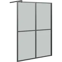 vidaXL Inloopdouchescherm 140x195 cm donker gehard glas