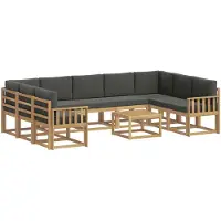 vidaXL Buiten bank set 10 st Wit en antracietkleurig Polyester