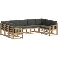 vidaXL Buiten bank set 9 st Wit en antracietkleurig