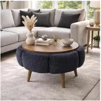 Hannah Home , Nesting Tafelset (3 delig), Saffier Eikenhout, 100% melamine | 100% WELLSOFT